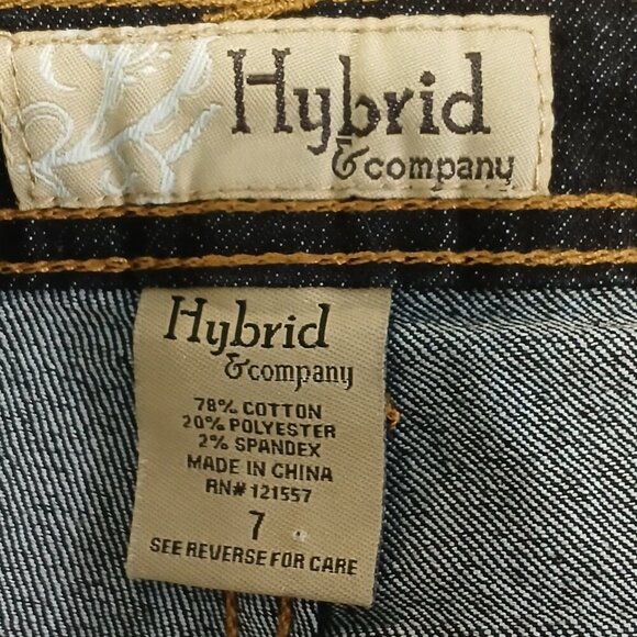 WOMENS HYBRID AND COMPANY DARK WASH FLARE LEG JEANS SIZE 7 NWOT - Picture 3 of 5